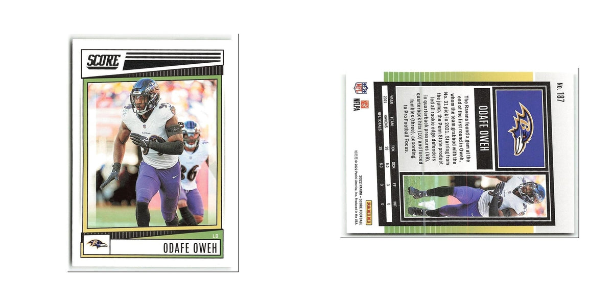 Odafe Oweh 2022 Score #187 Baltimore Ravens Football Card NM
