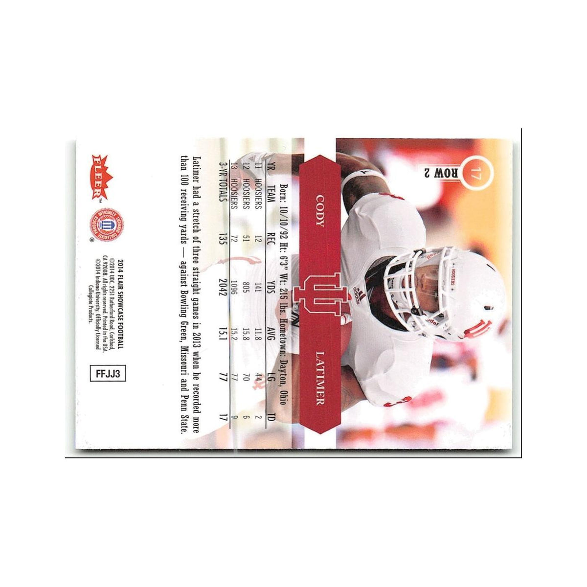 Cody Latimer 2014 Flair Showcase #17 Indiana Hoosiers Football Card NM