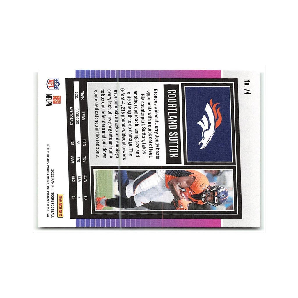 Courtland Sutton 2022 Score #74 Denver Broncos Football Card NM