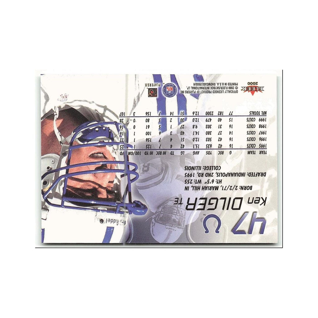 Ken Dilger 2000 Fleer Showcase #47 Indianapolis Colts Football Card NM