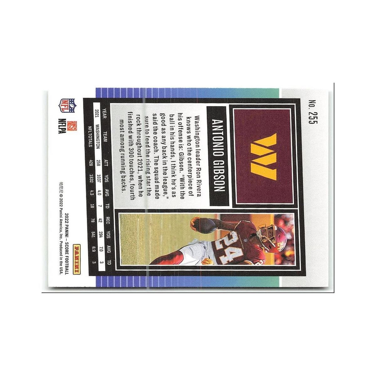 Antonio Gibson 2022 Score #255 Washington Commanders Football Card NM