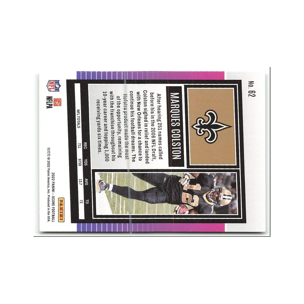 Marques Colston 2022 Score #62 New Orleans Saints Football Card NM
