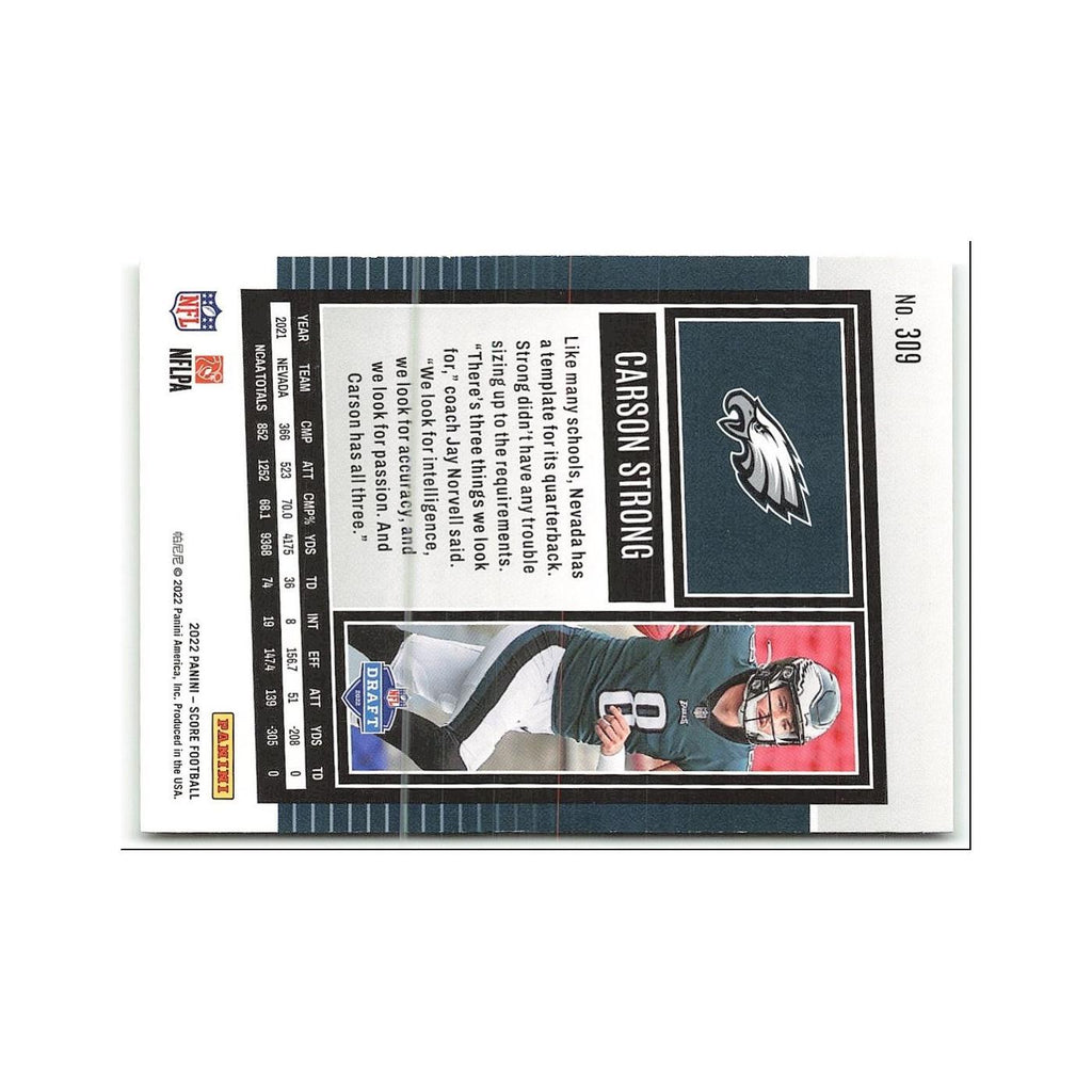 Carson Strong Rookie 2022 Score #309 Philadelphia Eagles Football Card NM