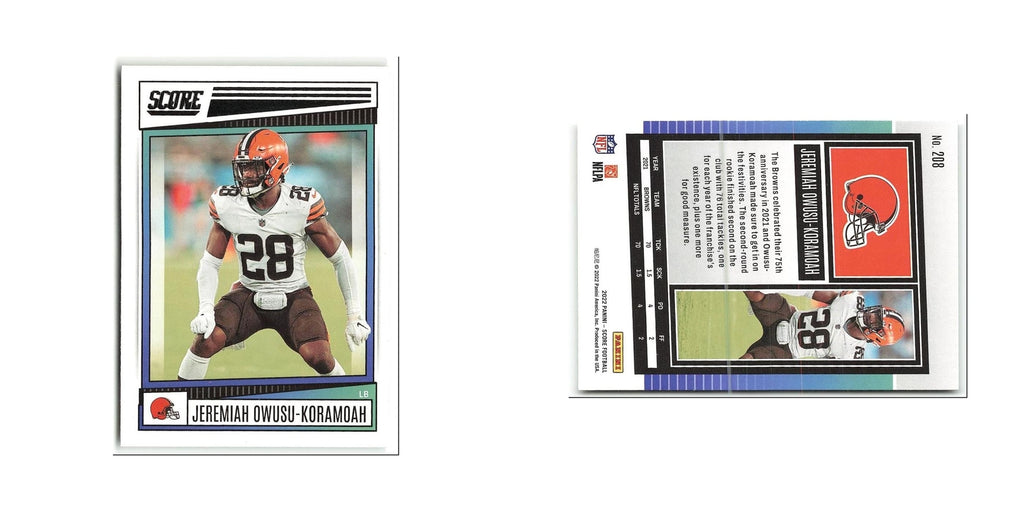 Jeremiah Owusu-Koramoah 2022 Score #208 Cleveland Browns Football Card NM