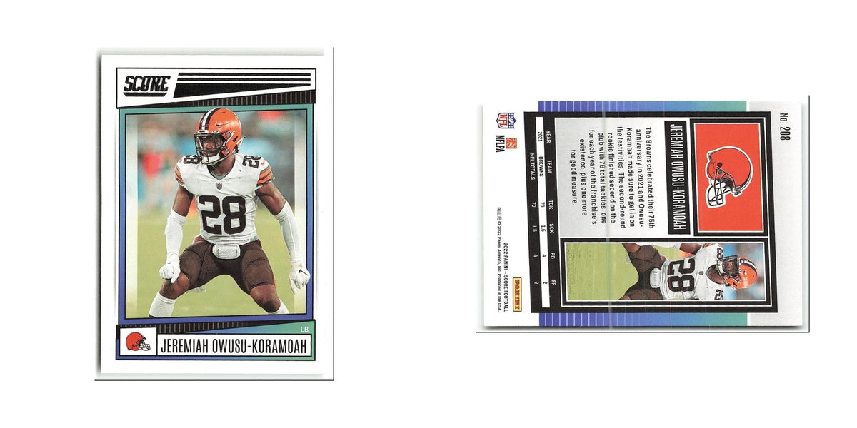 Jeremiah Owusu-Koramoah 2022 Score #208 Cleveland Browns Football Card NM