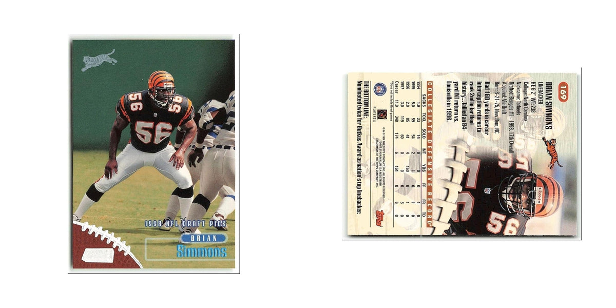 Brian Simmons Rookie 1998 Topps Stadium Club #169 Cincinnati Bengals NM