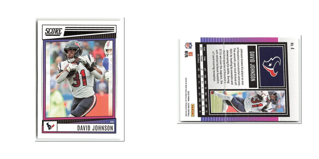 David Johnson 2022 Score #4 Houston Texans Football Card NM