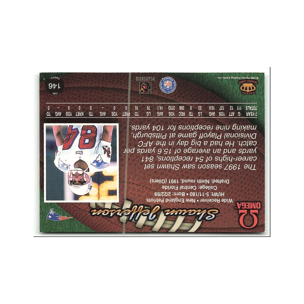 Shawn Jefferson 1998 Pacific Omega #146 New England Patriots Football Card NM
