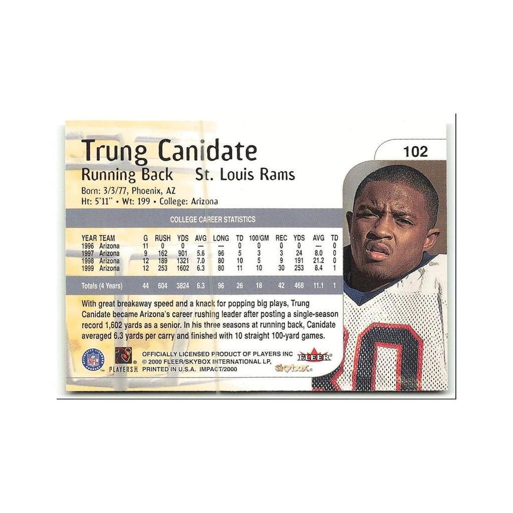 Trung Canidate Rookie 2000 Skybox Impact #102 St. Louis Rams Football Card NM