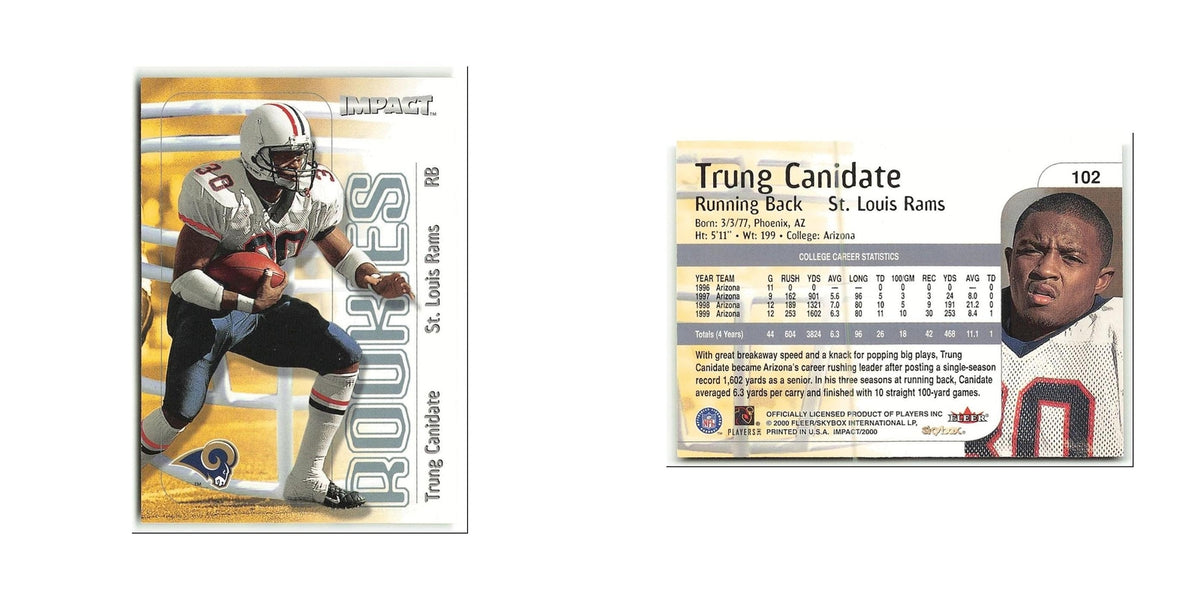Trung Canidate Rookie 2000 Skybox Impact #102 St. Louis Rams Football Card NM