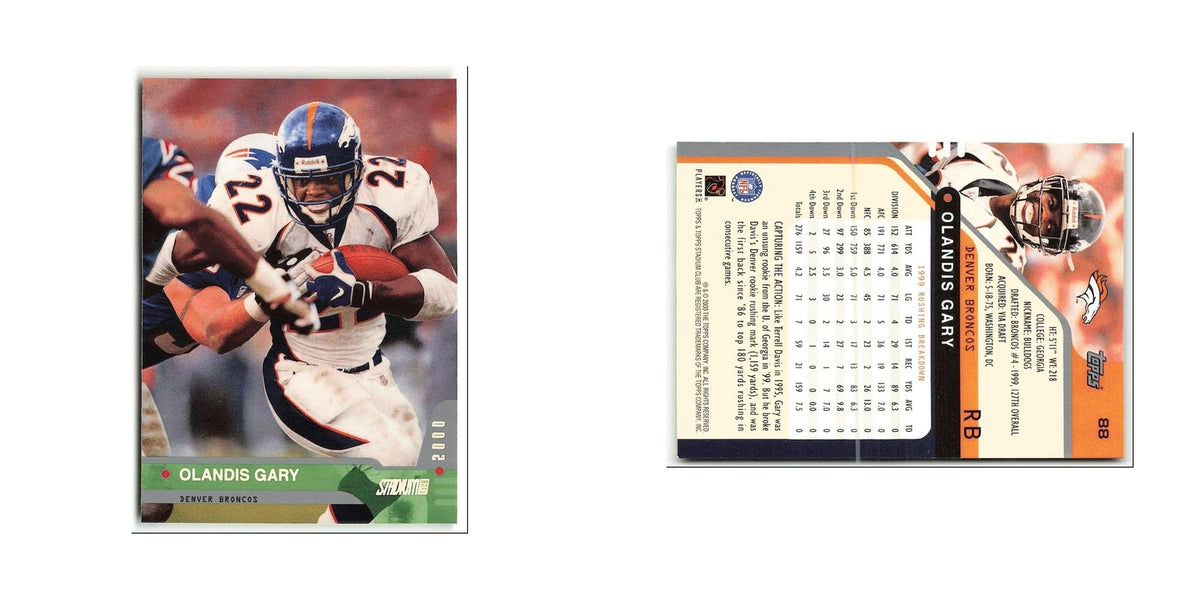 Olandis Gary 2000 Topps Stadium Club #88 Denver Broncos Football Card NM