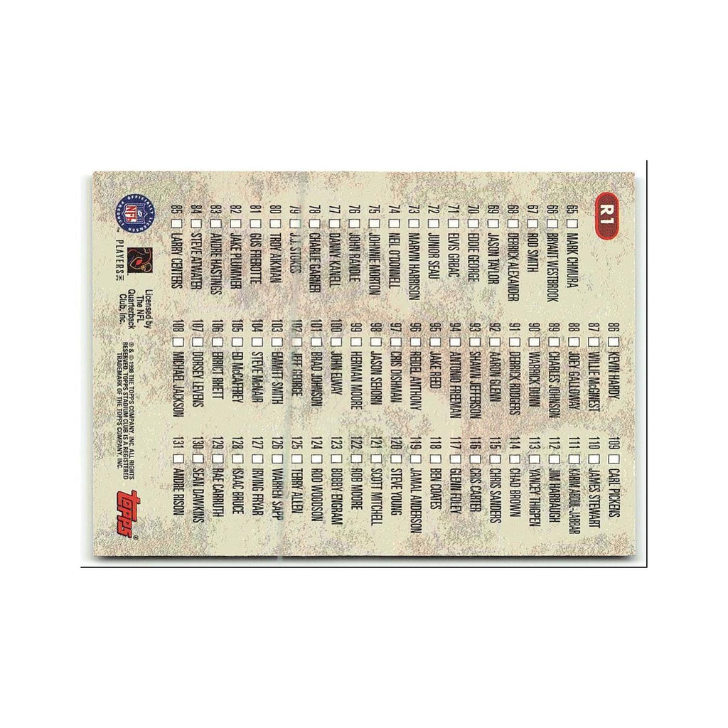 Checklist 1998 Topps Stadium Club #R1 Football Card NM