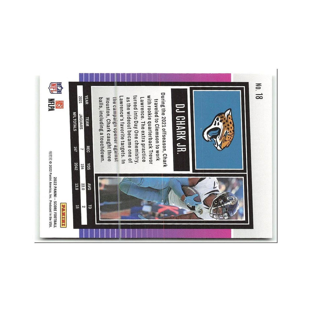 DJ Chark Jr. 2022 Score #18 Jacksonville Jaguars Football Card NM