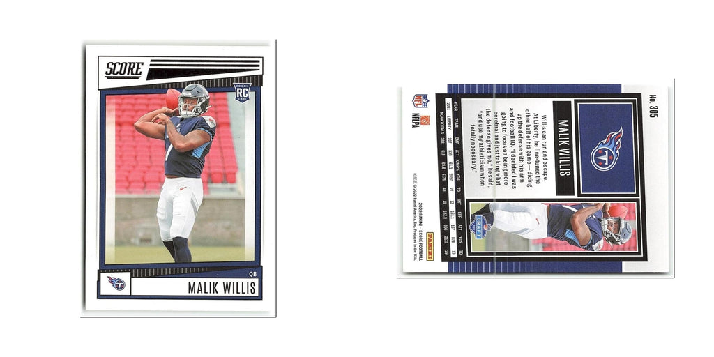 Malik Willis Rookie 2022 Score #305 Tennessee Titans Football Card NM