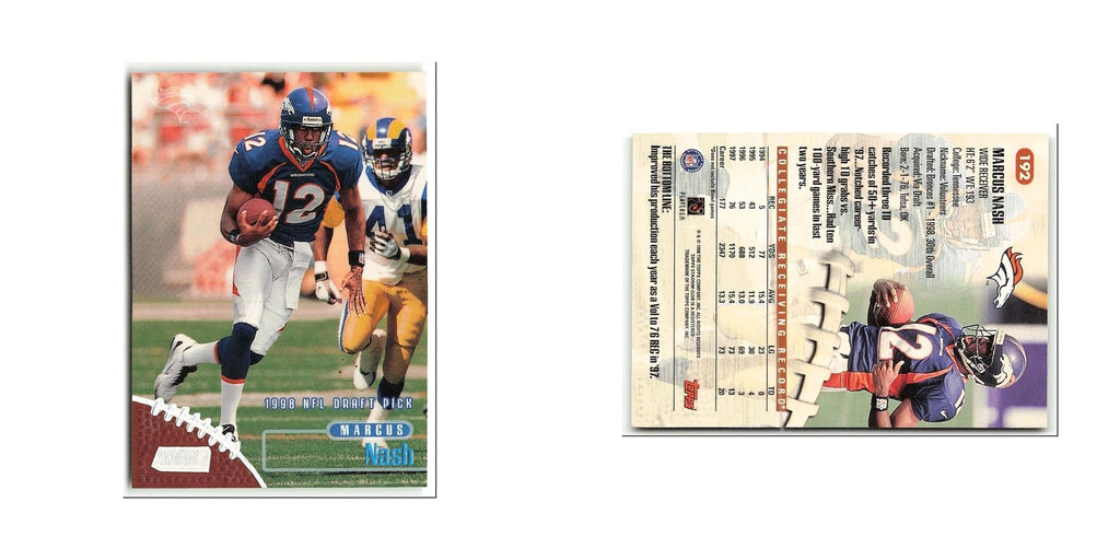 Marcus Nash Rookie 1998 Topps Stadium Club #192 Denver Broncos Football Card NM