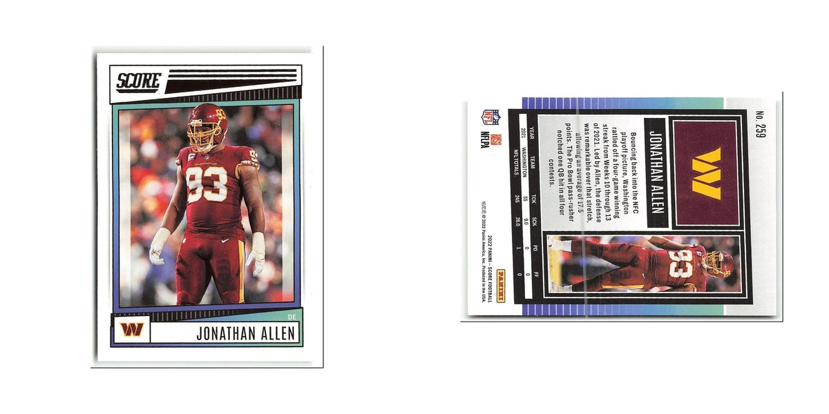 Jonathan Allen 2022 Score #259 Washington Commanders Football Card NM