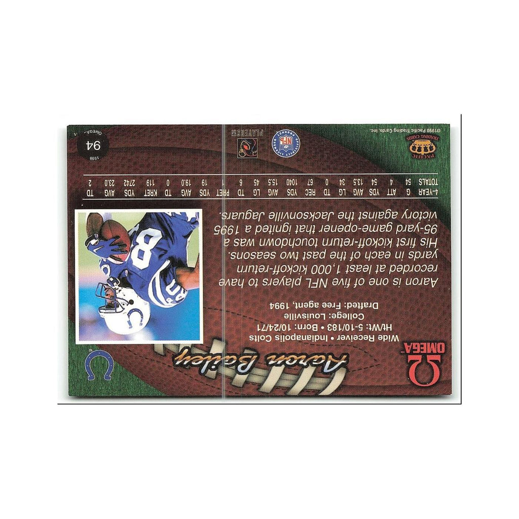 Aaron Bailey 1998 Pacific Omega #94 Indianapolis Colts Football Card NM