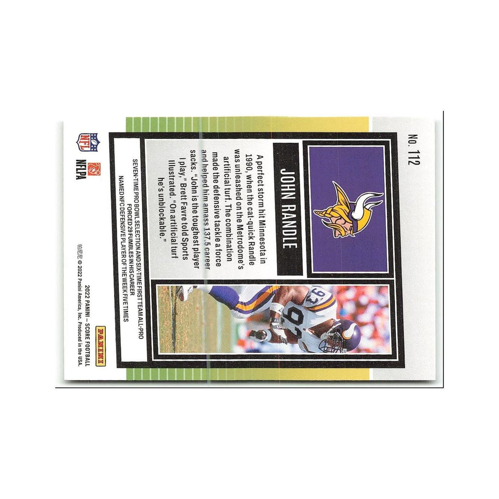 John Randle 2022 Score #112 Minnesota Vikings Football Card NM