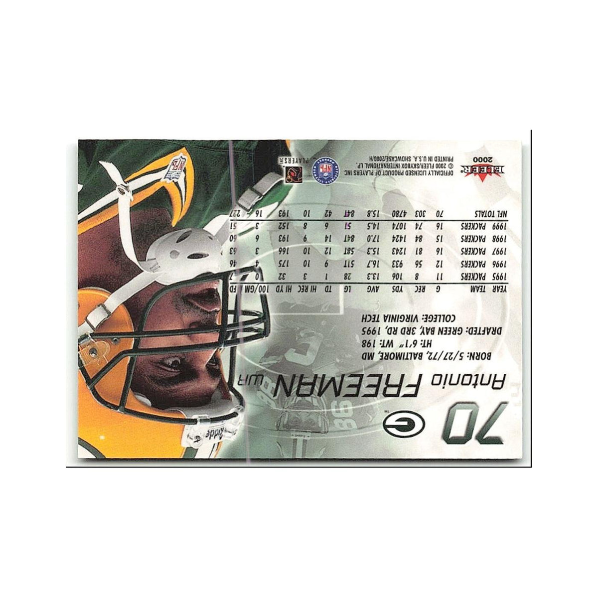Antonio Freeman 2000 Fleer Showcase #70 Green Bay Packers Football Card NM