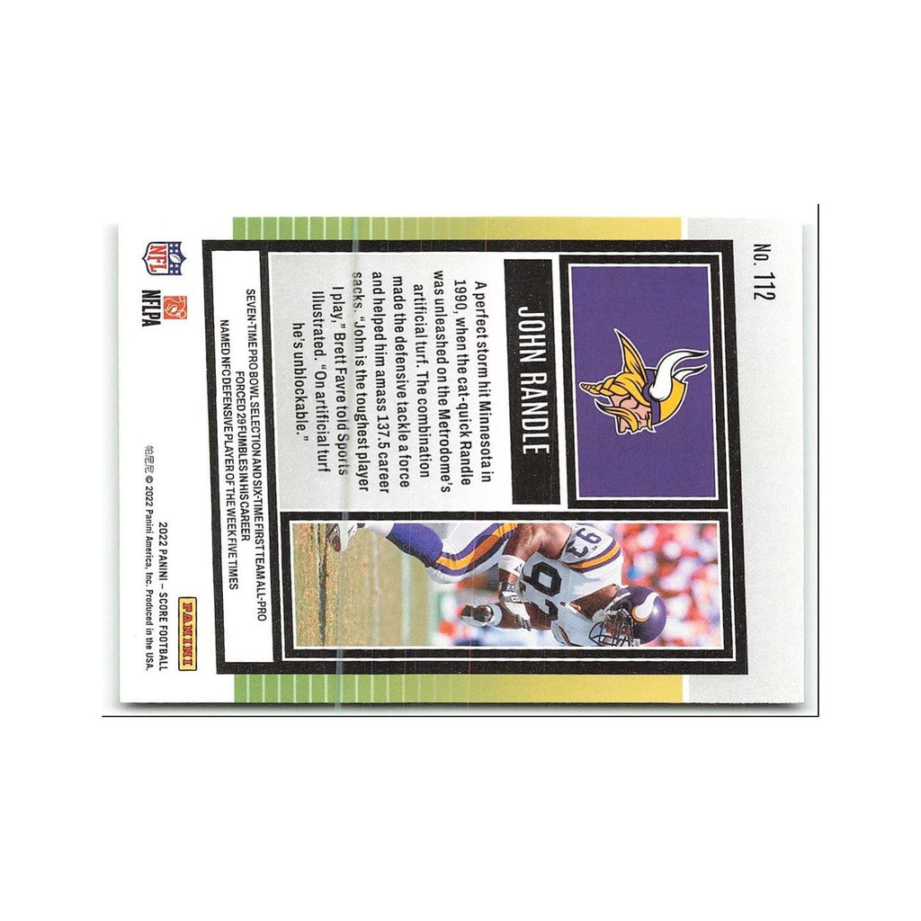 John Randle 2022 Score #112 Minnesota Vikings Football Card NM
