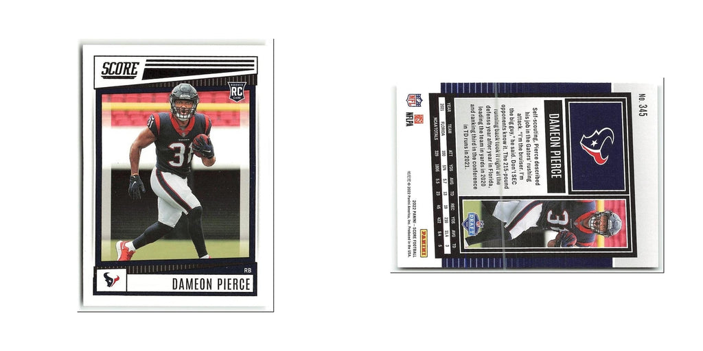 Dameon Pierce Rookie 2022 Score #345 Houston Texans Football Card NM