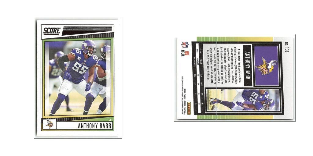 Anthony Barr 2022 Score #108 Minnesota Vikings Football Card NM