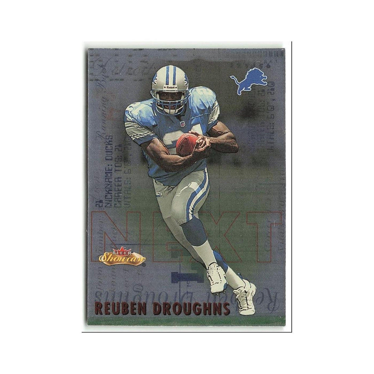 Reuben Droughns 2000 Fleer Showcase Next #12 N Detroit Lions Football Card NM