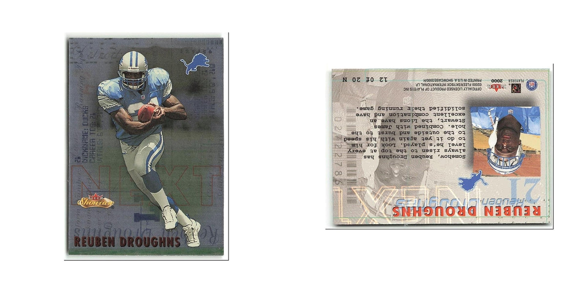 Reuben Droughns 2000 Fleer Showcase Next #12 N Detroit Lions Football Card NM