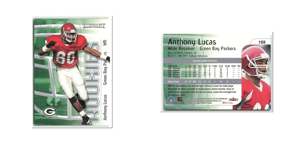 Anthony Lucas Rookie 2000 Skybox Impact #169 Green Bay Packers Football Card NM