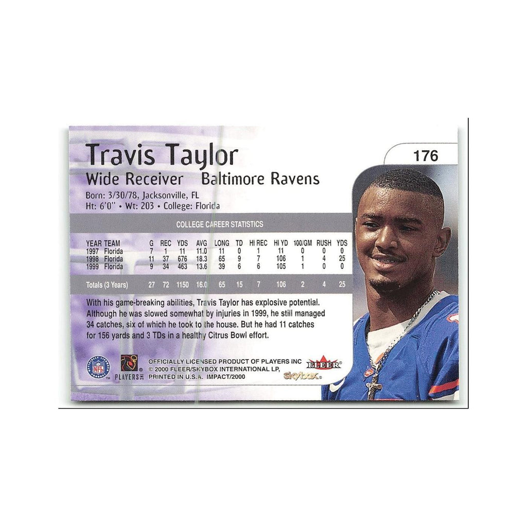 Travis Taylor Rookie 2000 Skybox Impact #176 Baltimore Ravens Football Card NM