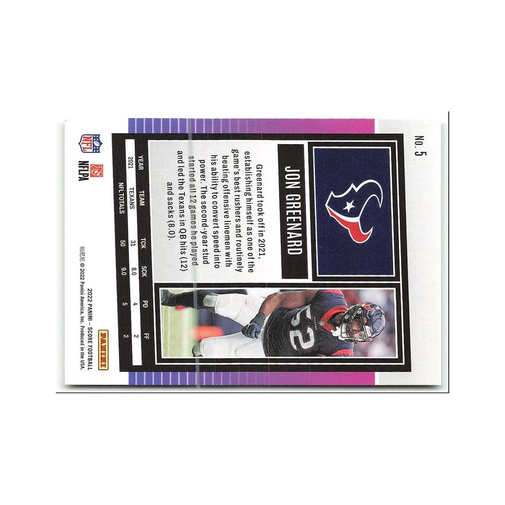 Jonathan Greenard 2022 Score #5 Houston Texans Football Card NM