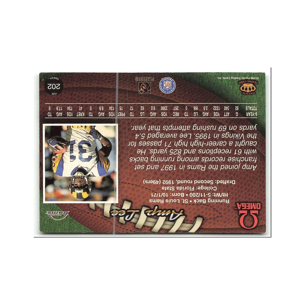Amp Lee 1998 Pacific Omega #202 St. Louis Rams Football Card NM