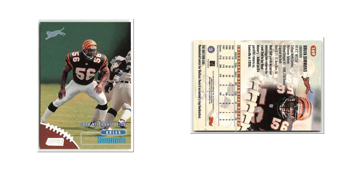 Brian Simmons Rookie 1998 Topps Stadium Club #169 Cincinnati Bengals NM