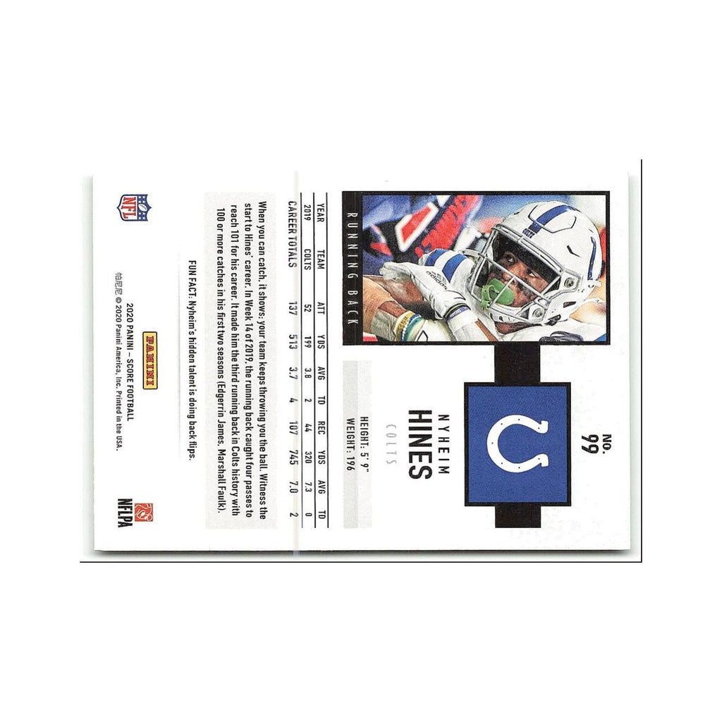 Nyheim Hines 2020 Score #99 Indianapolis Colts Football Card NM
