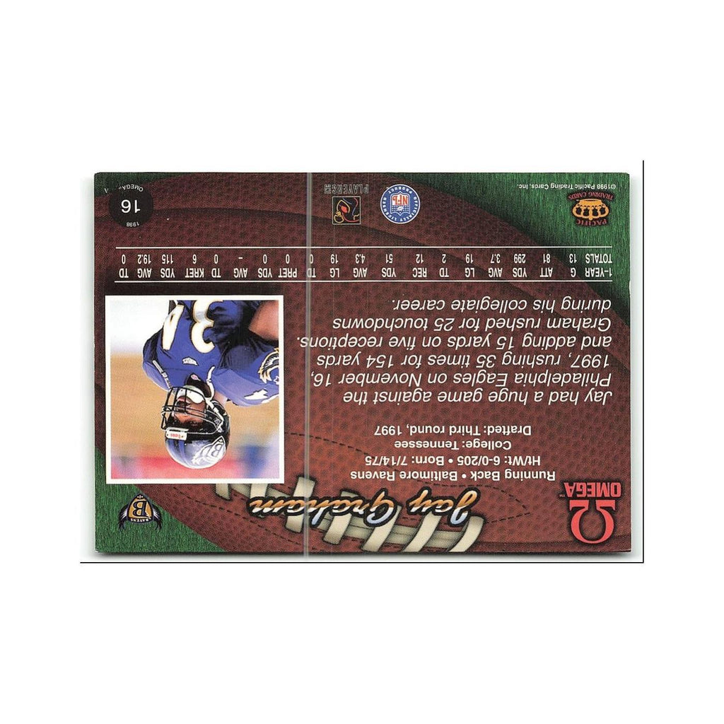 Jay Graham 1998 Pacific Omega #6 Baltimore Ravens Football Card NM