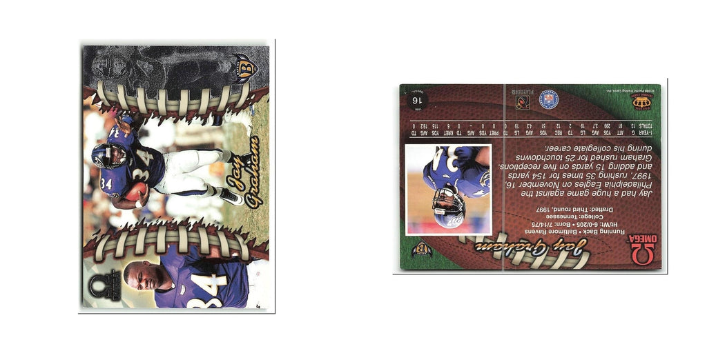 Jay Graham 1998 Pacific Omega #6 Baltimore Ravens Football Card NM