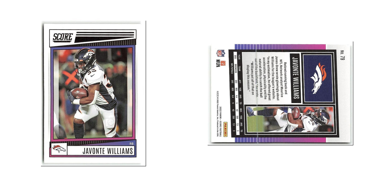 Javonte Williams 2022 Score #79 Denver Broncos Football Card NM