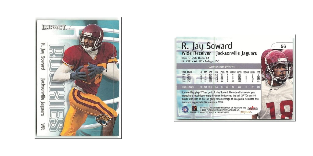 R. Jay Soward Rookie 2000 Skybox Impact #56 Jacksonville Jaguars NM
