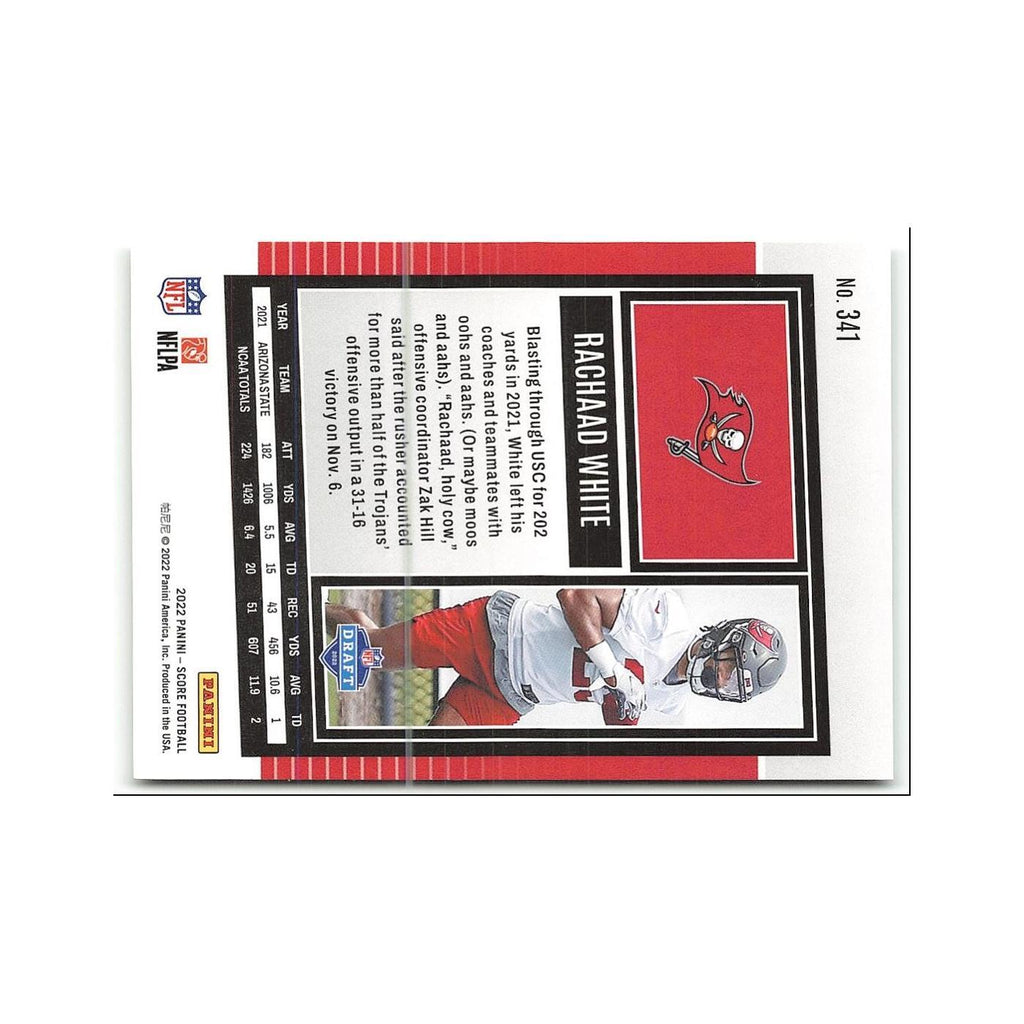 Rachaad White Rookie 2022 Score #341 Tampa Bay Buccaneers Football Card NM