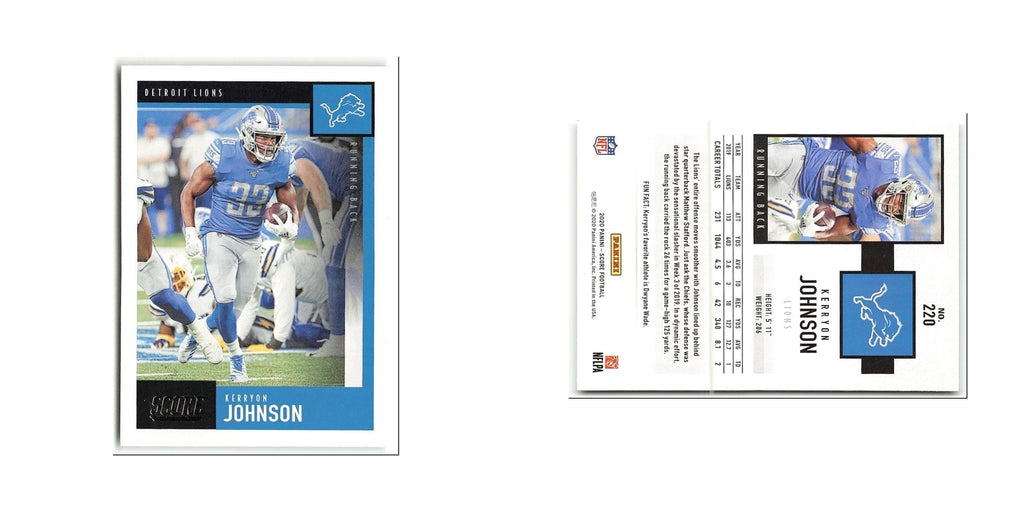 Kerryon Johnson 2020 Score #220 Detroit Lions Football Card NM