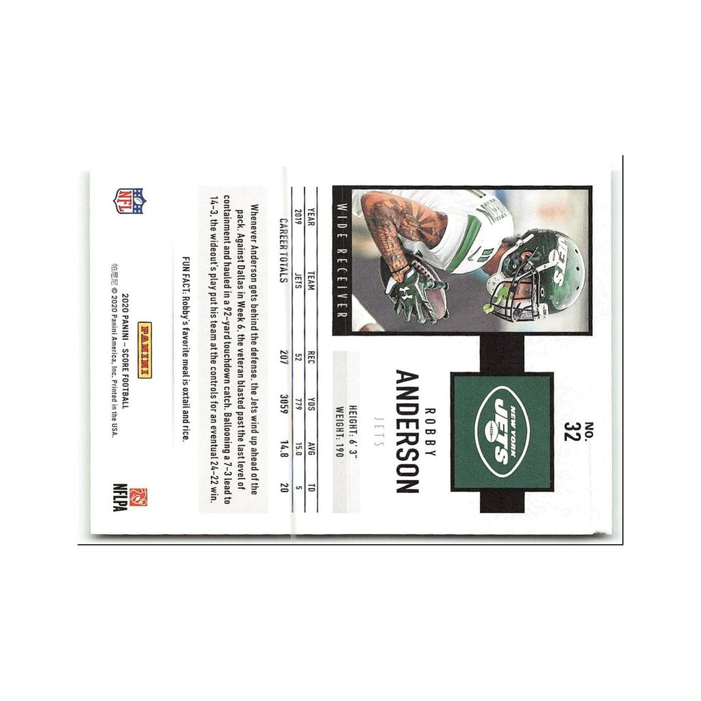 Robby Anderson 2020 Score #32 New York Jets Football Card NM