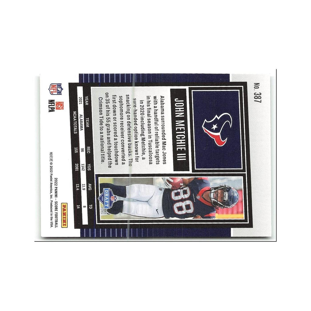John Metchie III Rookie 2022 Score #387 Houston Texans Football Card NM