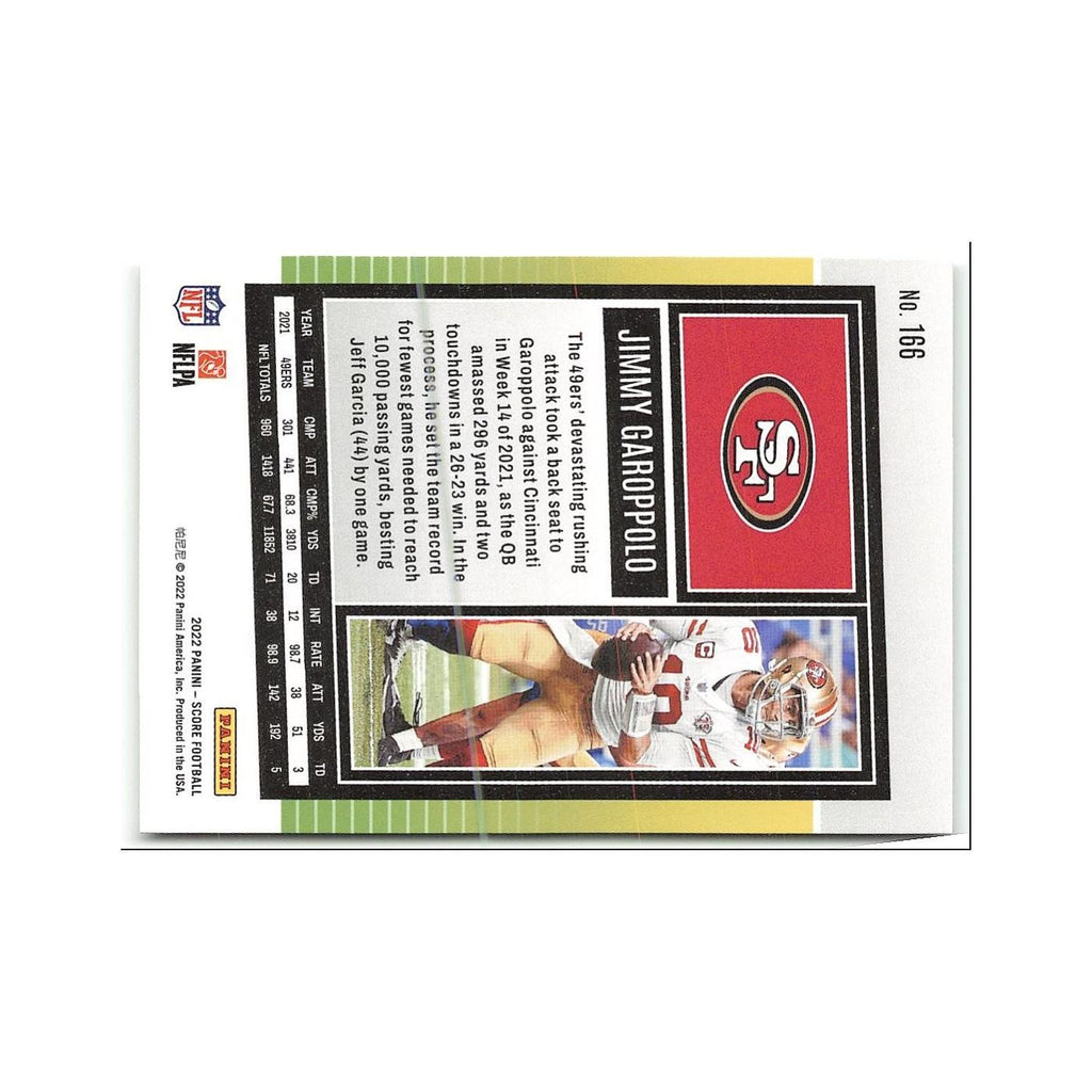 Jimmy Garoppolo 2022 Score #166 San Francisco 49ers Football Card NM