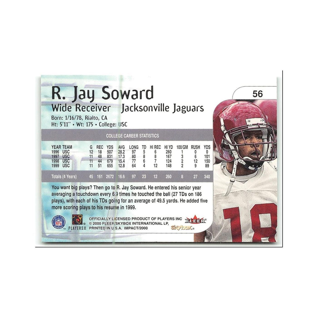R. Jay Soward Rookie 2000 Skybox Impact #56 Jacksonville Jaguars NM
