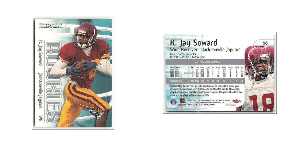 R. Jay Soward Rookie 2000 Skybox Impact #56 Jacksonville Jaguars NM
