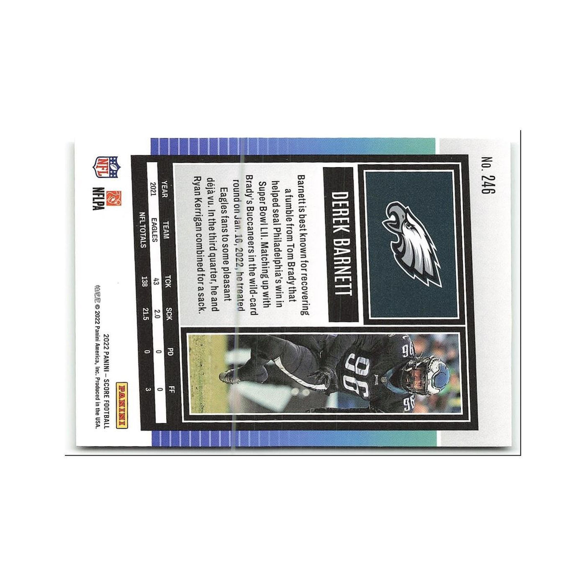 Derek Barnett 2022 Score #246 Philadelphia Eagles Football Card NM