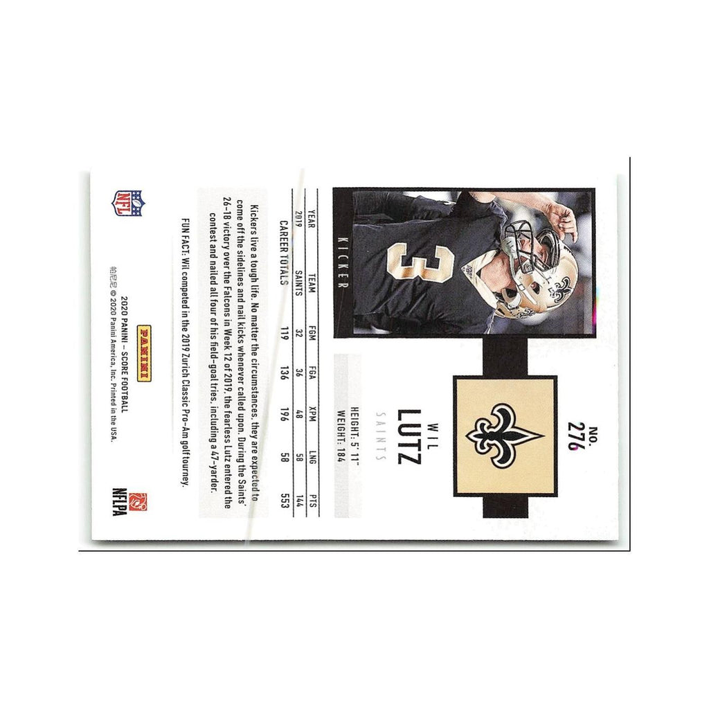 Wil Lutz 2020 Score #276 New Orleans Saints Football Card NM