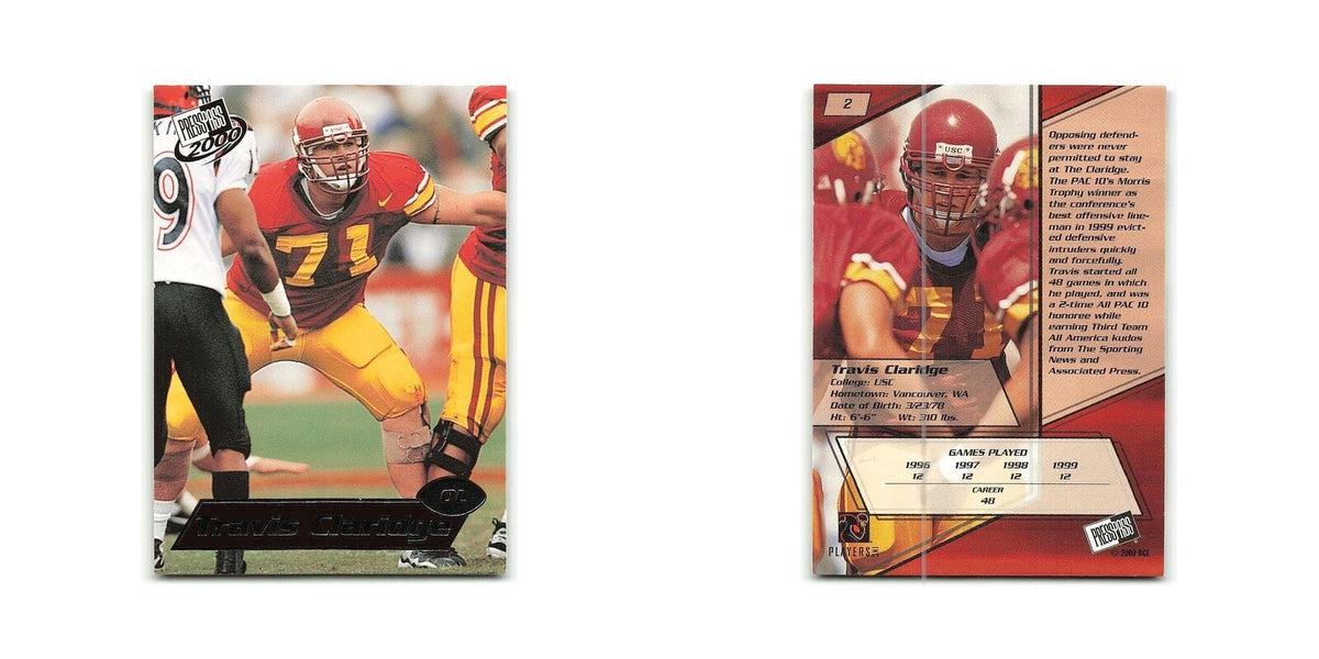 Travis Claridge 2000 Press Pass #2 USC Trojans Football Card NM