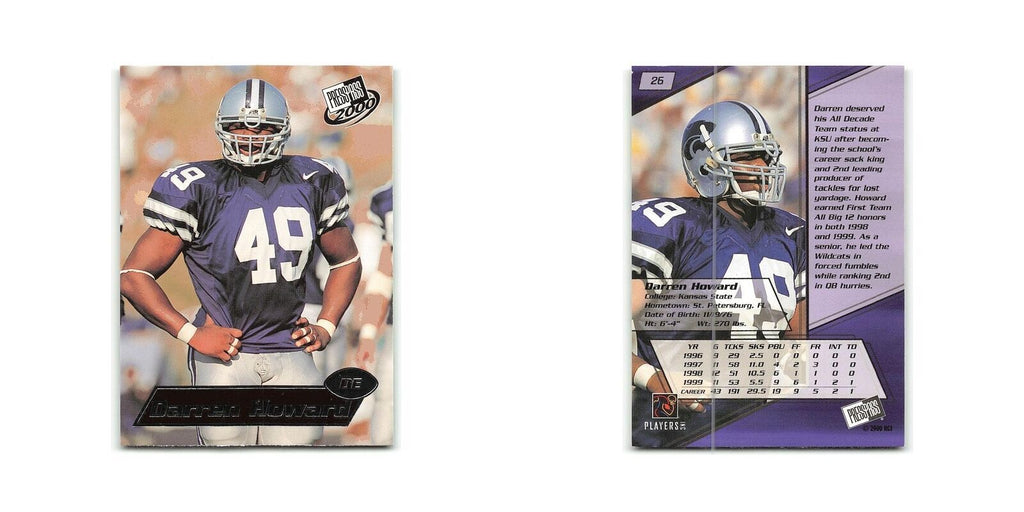 Darren Howard 2000 Press Pass #26 Kansas State Football Card NM