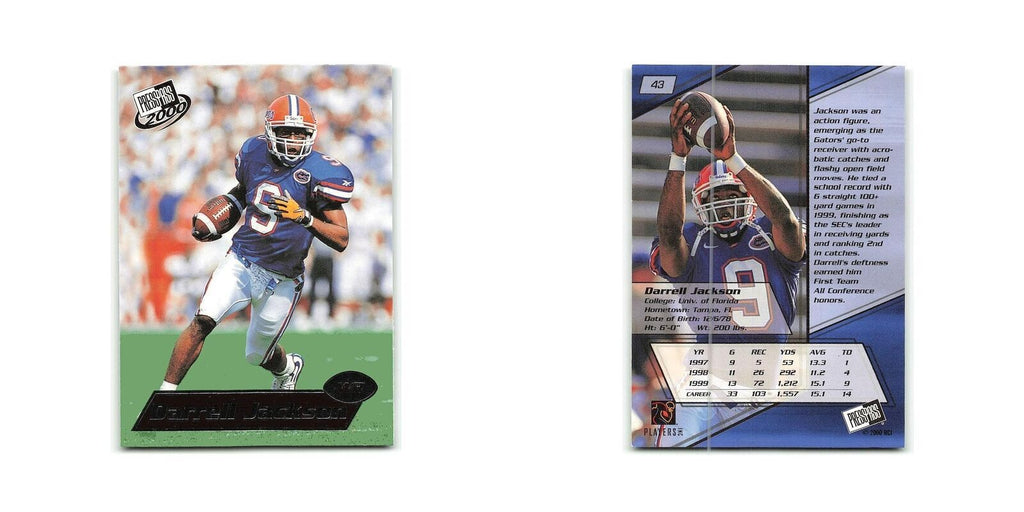 Darrell Jackson 2000 Press Pass #43 Florida Football Card NM